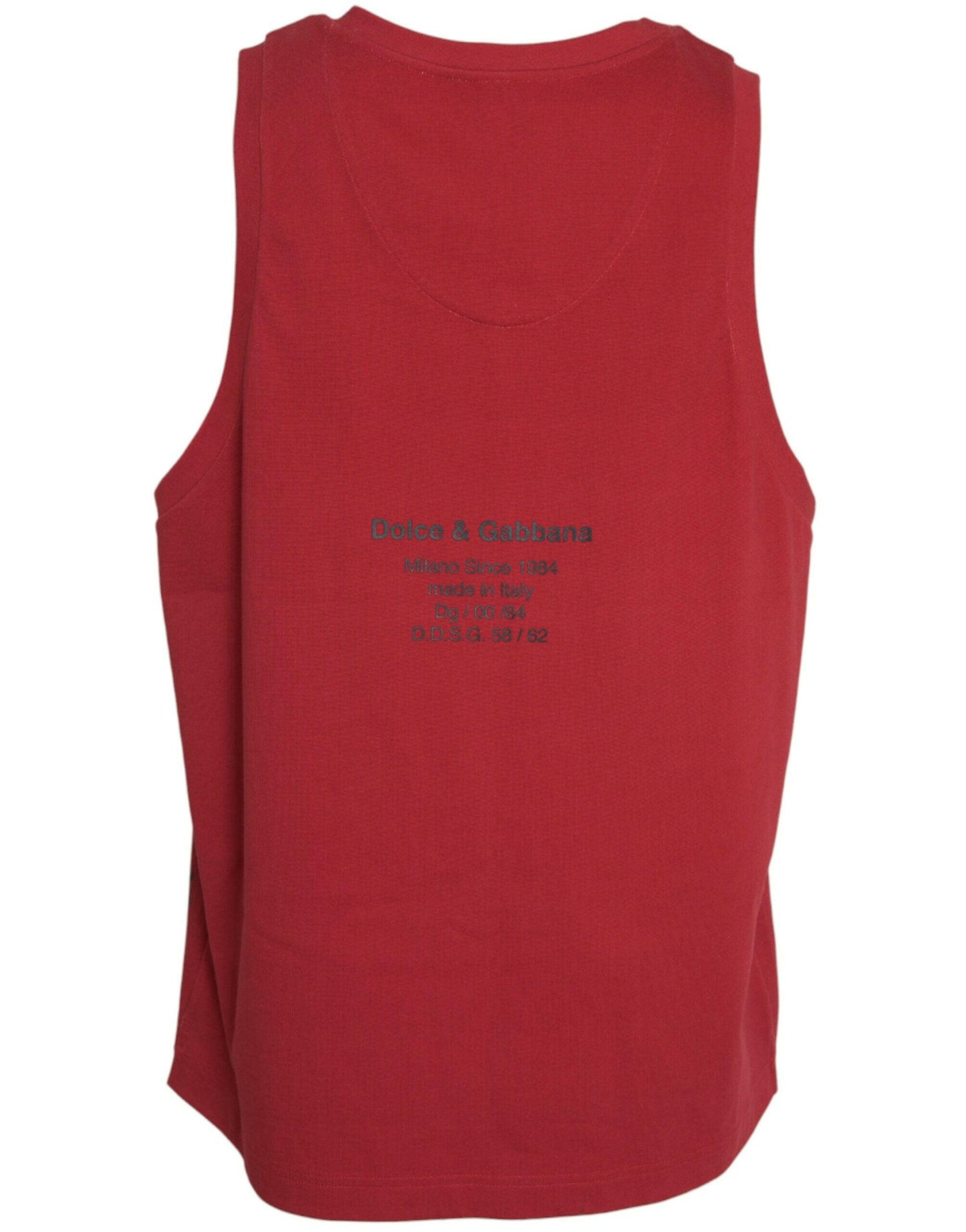 Dolce &amp; Gabbana – Rotes, ärmelloses Tank-T-Shirt mit Leopardenmuster