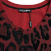 Dolce &amp; Gabbana – Rotes, ärmelloses Tank-T-Shirt mit Leopardenmuster