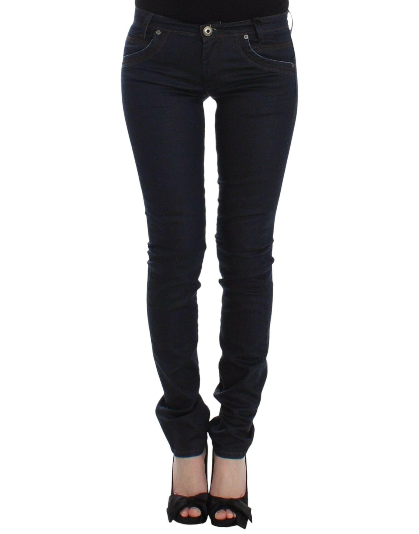 Ermanno Scervino Blaue Slim Jeans Denim Hose Skinny Leg Stretch