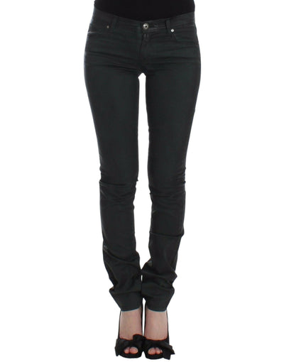 Ermanno Scervino Grüne Slim Jeans Denim Hose Straight Leg Stretch