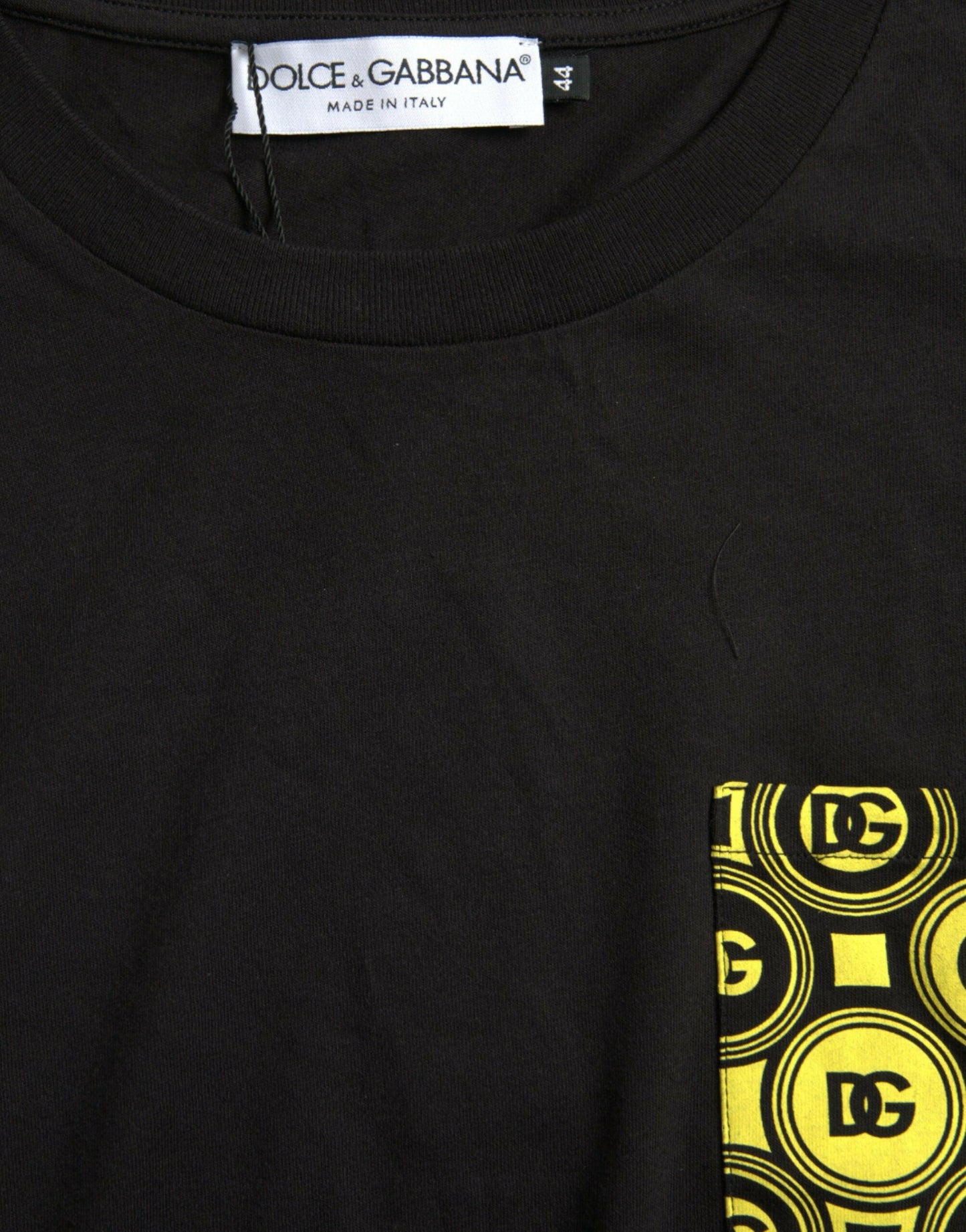 T-shirt ras du cou en coton noir imprimé Dolce &amp; Gabbana