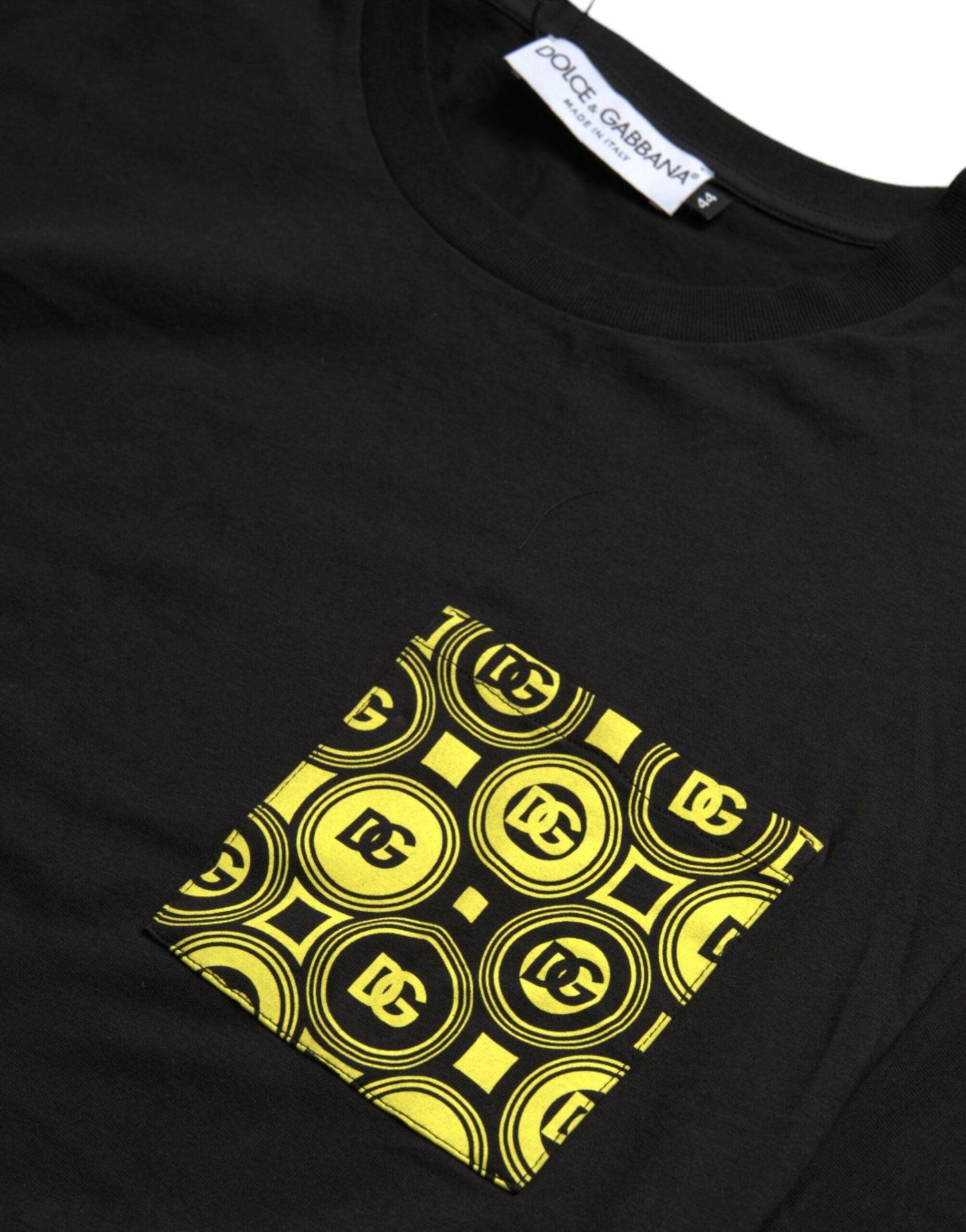 T-shirt ras du cou en coton noir imprimé Dolce &amp; Gabbana