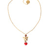 Dolce &amp; Gabbana Halskette mit Hundeherzanhänger aus goldener Messingkette