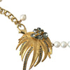 Collier Dolce &amp; Gabbana avec pendentif arbre en laiton doré et perles de cristal