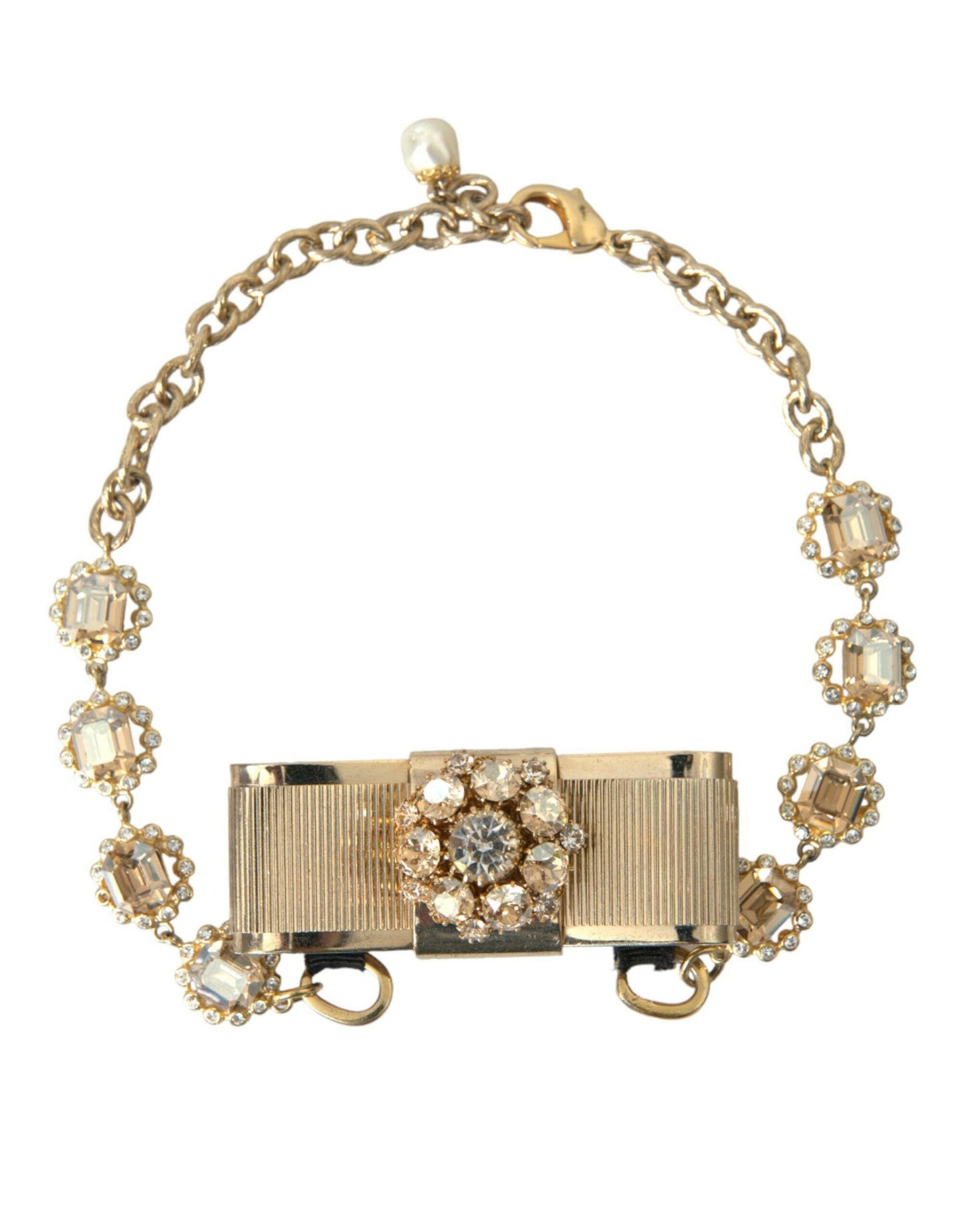 Collier ras du cou Dolce &amp; Gabbana en laiton doré et cristal transparent