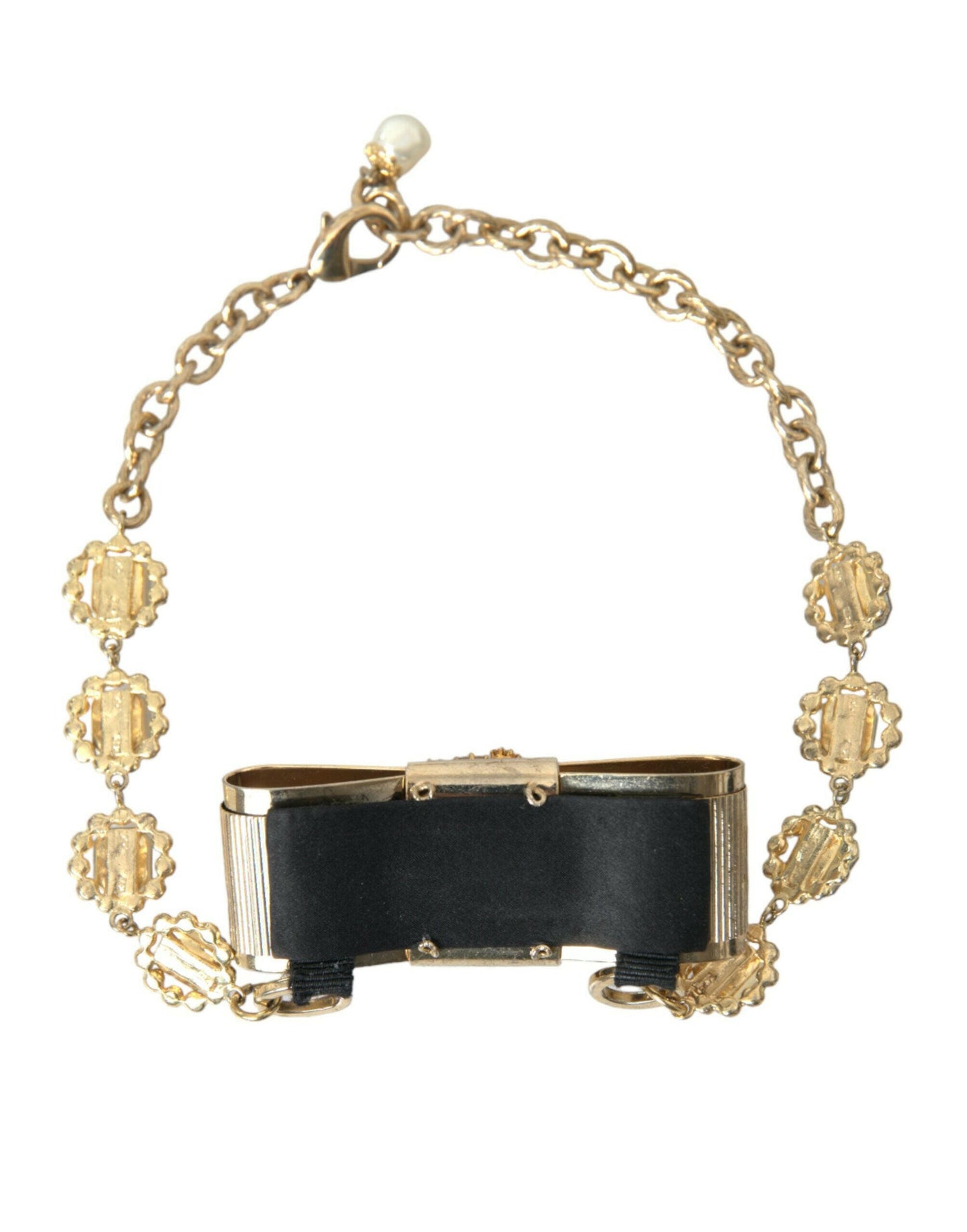 Collier ras du cou Dolce &amp; Gabbana en laiton doré et cristal transparent