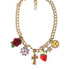 Collier Dolce &amp; Gabbana avec pendentif étoile fraise et croix en or