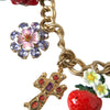 Collier Dolce &amp; Gabbana avec pendentif étoile fraise et croix en or