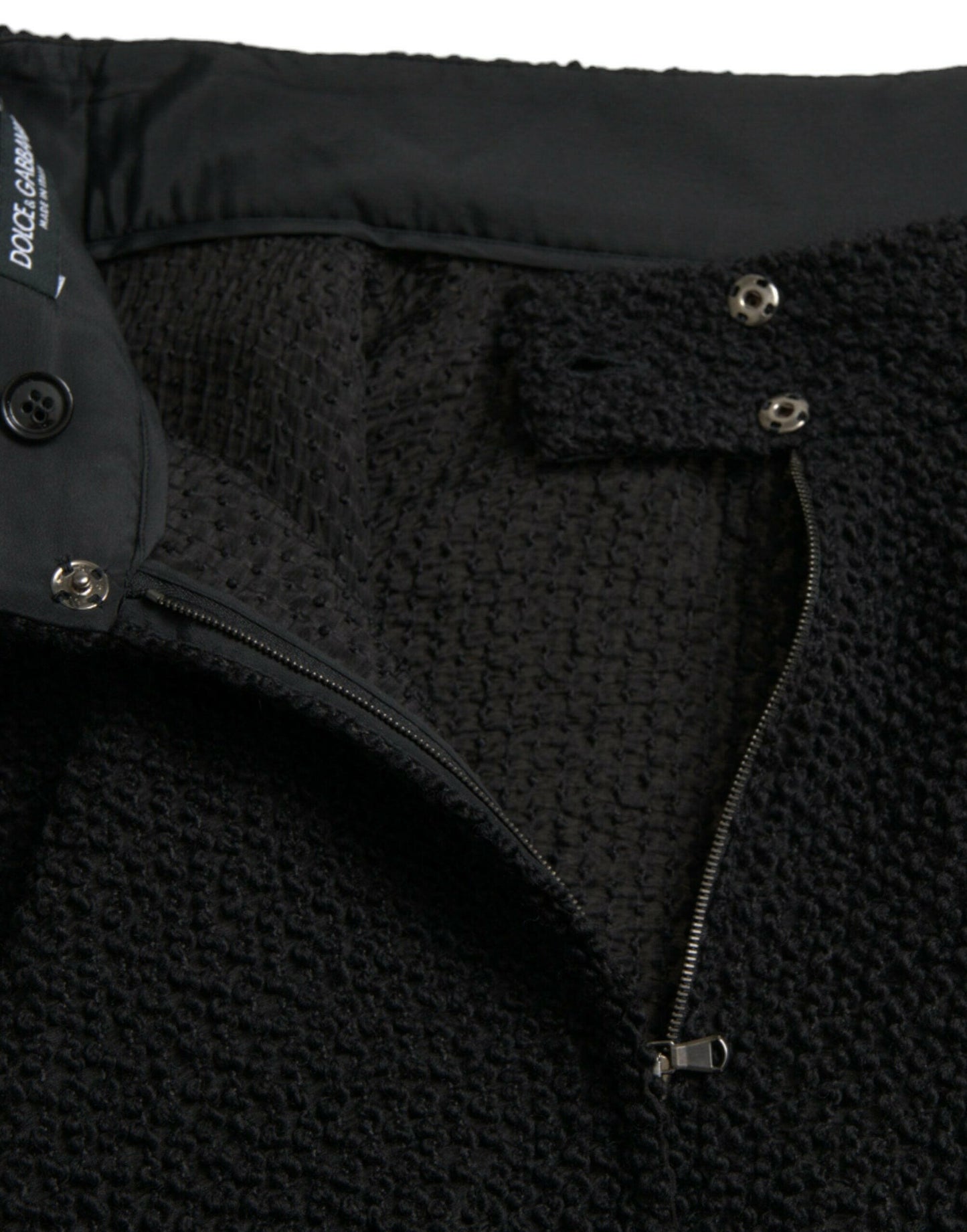 Jupe trapèze noire taille haute longueur genou Dolce &amp; Gabbana