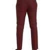 Dolce & Gabbana Maroon Wool Men Skinny Dress Pants