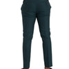 Dolce & Gabbana Green Wool Skinny Slim Dress Pants