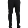 Dolce & Gabbana Black Cotton Stretch Skinny Dress Pants