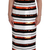 Dolce & Gabbana Multicolored Striped Sequined Stretch Dress