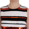 Dolce & Gabbana Multicolored Striped Sequined Stretch Dress