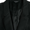 Dolce &amp; Gabbana – Schwarzer, einreihiger Blazer aus Wolle mit Kerbe