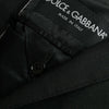 Dolce &amp; Gabbana – Schwarzer, einreihiger Blazer aus Wolle mit Kerbe