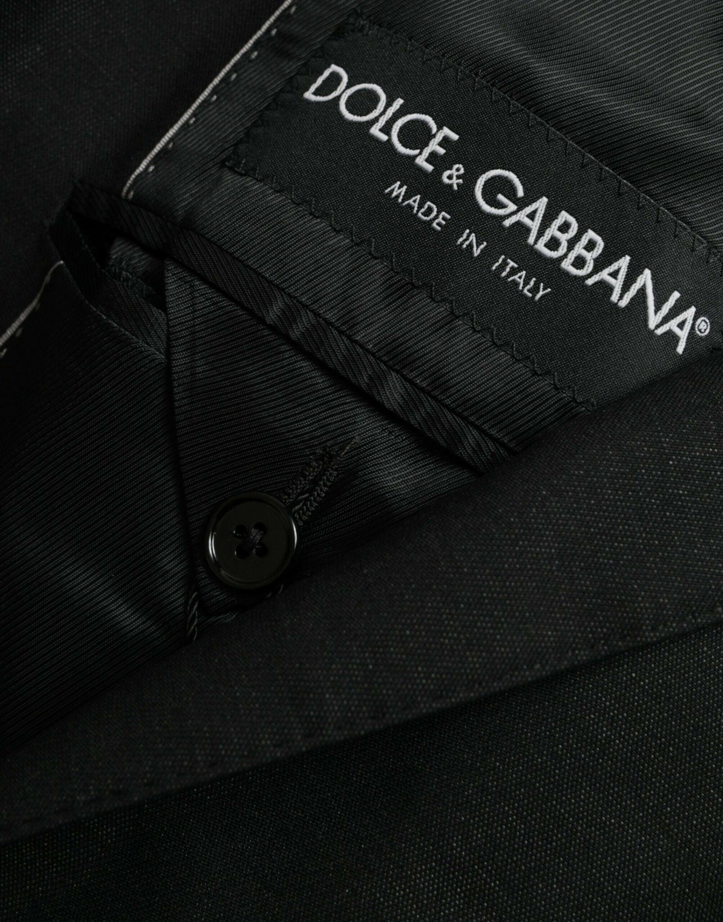 Dolce &amp; Gabbana – Schwarzer, einreihiger Blazer aus Wolle mit Kerbe