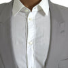 Dolce & Gabbana Gray Wool Peak Single Breasted Coat Blazer