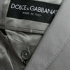 Dolce & Gabbana Gray Wool Peak Single Breasted Coat Blazer