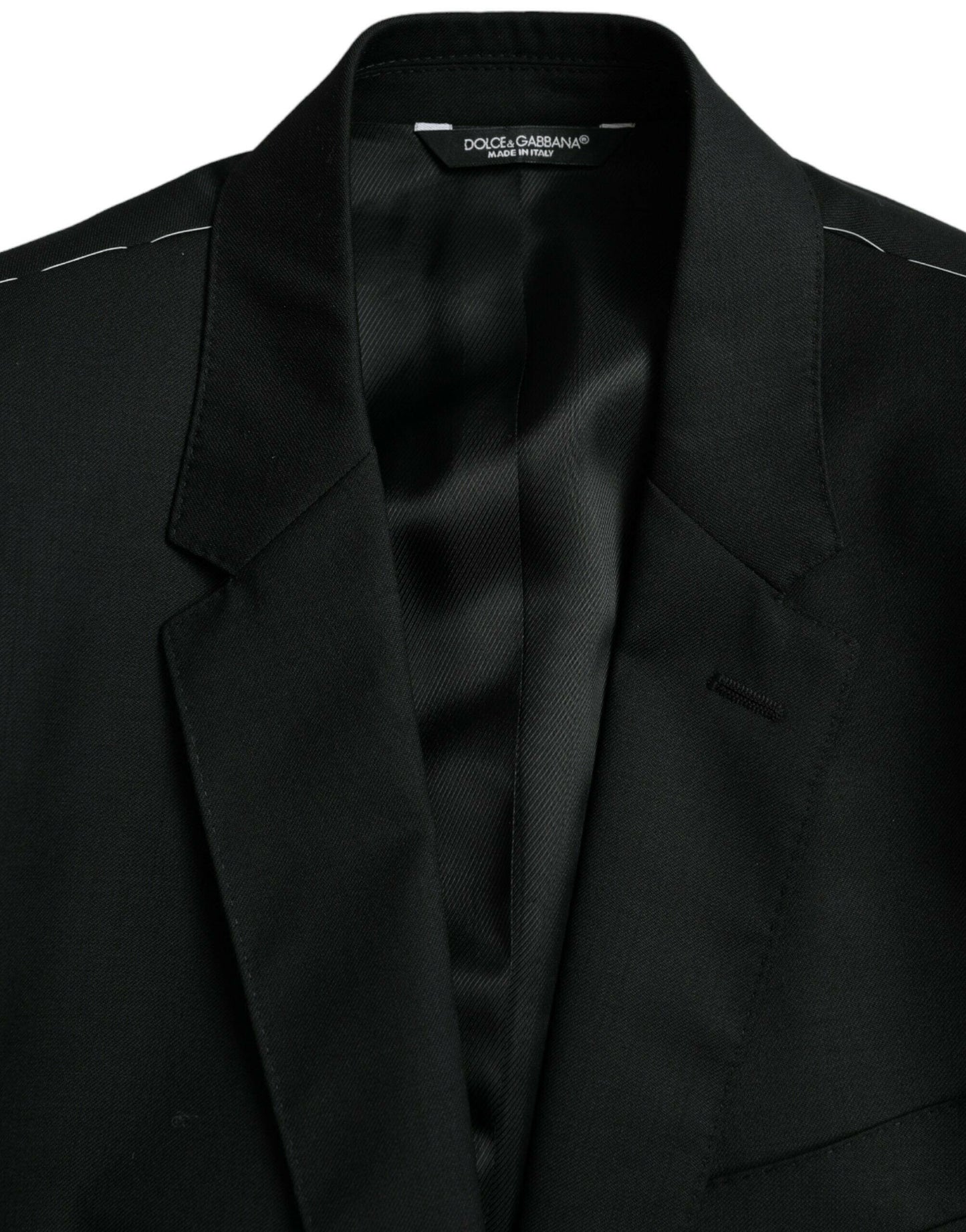 Dolce & Gabbana Black Wool MARTINI Single Breasted Blazer