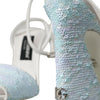 Dolce & Gabbana Light Blue Sequin Ankle Strap Sandals Shoes