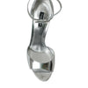 Dolce &amp; Gabbana Silber KEIRA Leder Heels Sandalen Schuhe