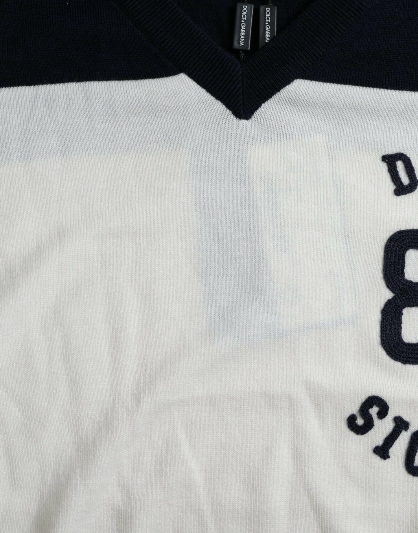 Pull-over chemise Henley Dolce &amp; Gabbana blanc et noir SICILIA