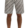 Dolce & Gabbana White Black Striped Casual Shorts