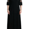 Dolce & Gabbana Black Stretch Shift Long Maxi Dress