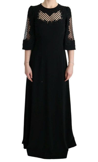 Robe longue noire à fleurs élégante Dolce &amp; Gabbana