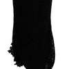 Dolce & Gabbana Black Floral Ricamo Sheath Long Dress
