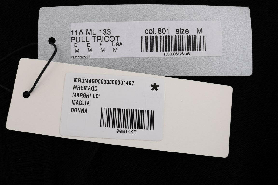 MARGHI LO‘ Schwarzes T-Shirt aus 100 % Lana-Wolle