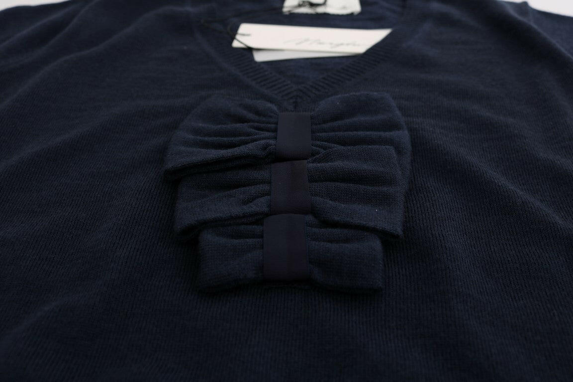 MARGHI LO' Blue 100% Lana Wool Blouse Top