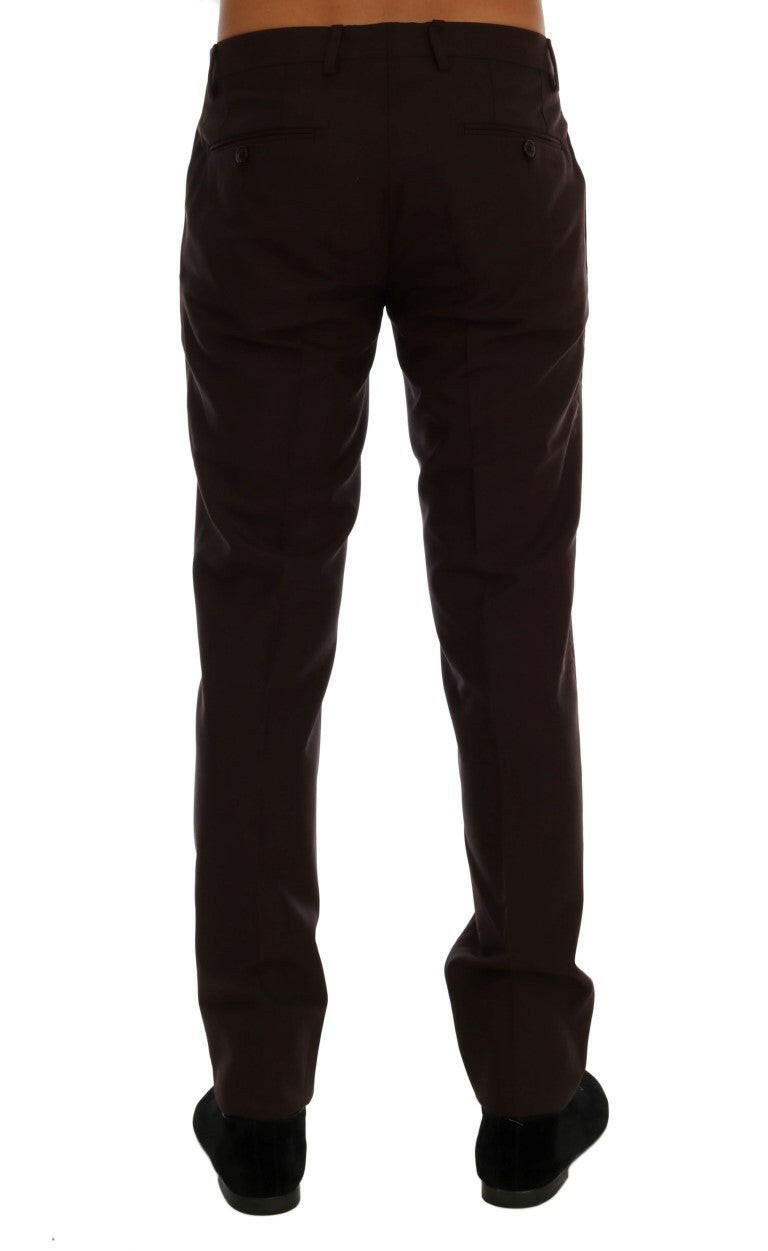 Dolce & Gabbana Purple Wool Stretch Formal Pants