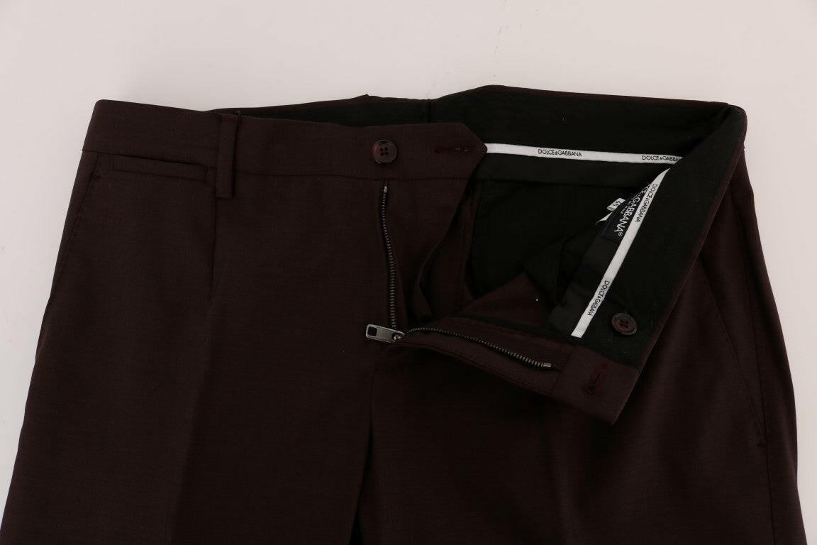 Dolce & Gabbana Purple Wool Stretch Formal Pants