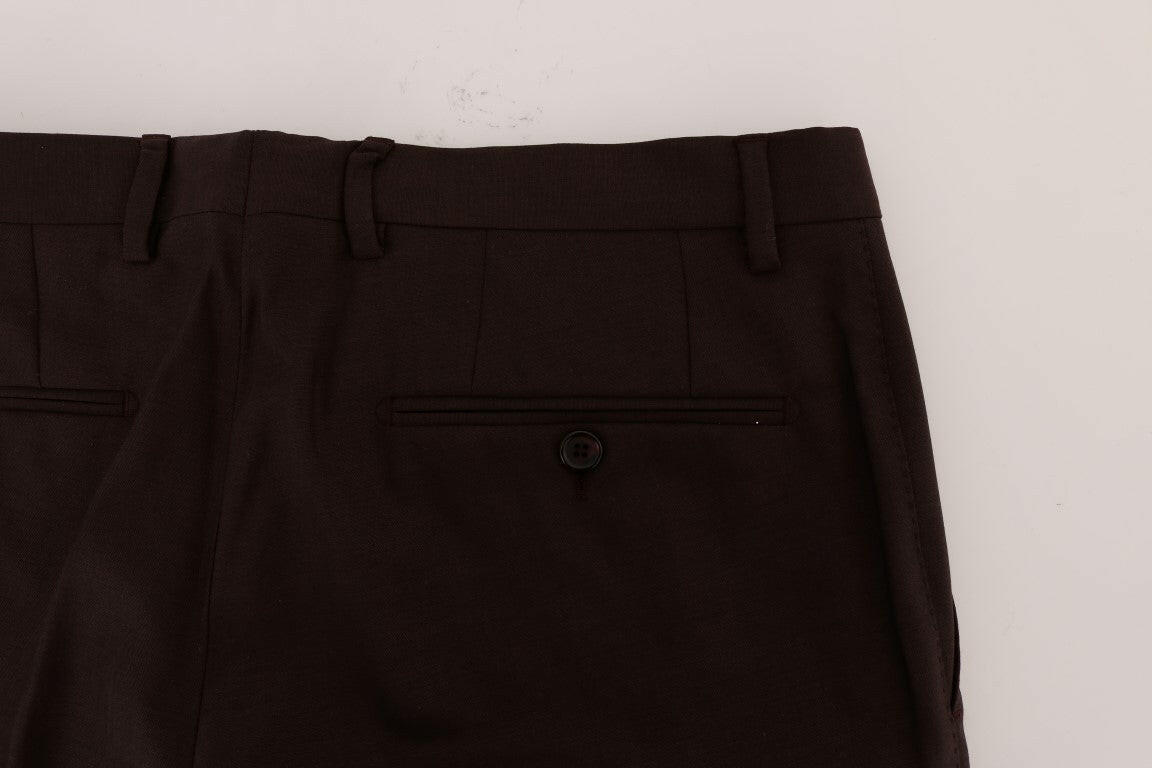 Dolce & Gabbana Purple Wool Stretch Formal Pants