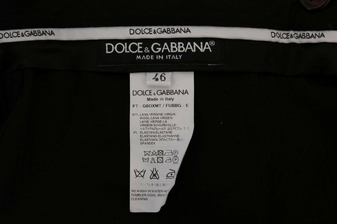Dolce & Gabbana Purple Wool Stretch Formal Pants