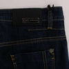 Costume National Blue Cotton Bootcut Flared Jeans