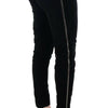 Ermanno Scervino Black Viscose Blend Velvet Cropped Pants