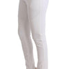 Ermanno Scervino White Cotton Slim Fit Casual Pants