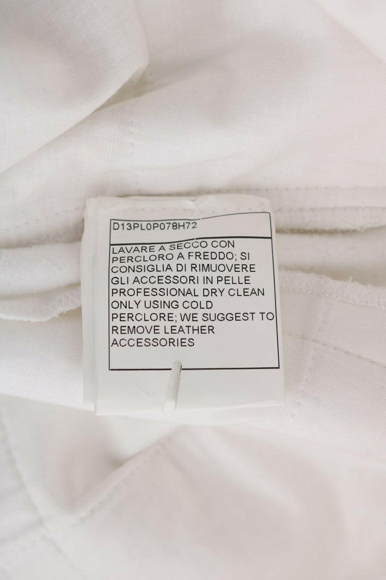 Ermanno Scervino White Cotton Slim Fit Casual Pants