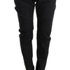 Ermanno Scervino Black Cotton Slim Fit Casual Pants