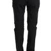 Ermanno Scervino Black Cotton Slim Fit Casual Pants
