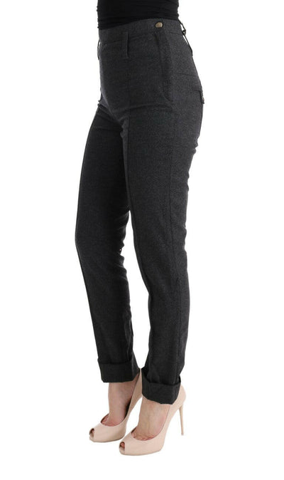 Ermanno Scervino Gray Virgin Wool Skinny Casual Pants