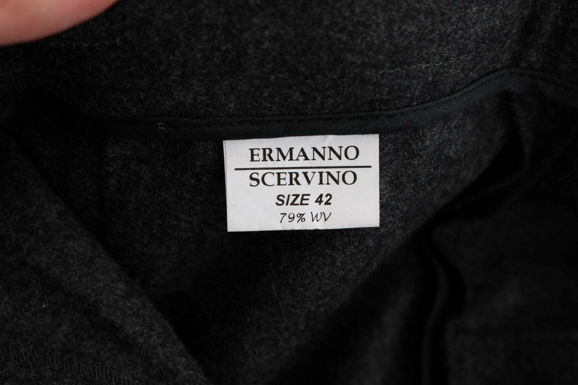 Ermanno Scervino Gray Virgin Wool Skinny Casual Pants