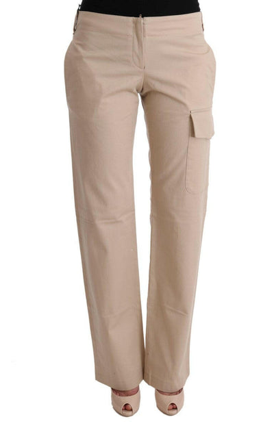 Ermanno Scervino Beige Cotton Wool Regular Fit Pants