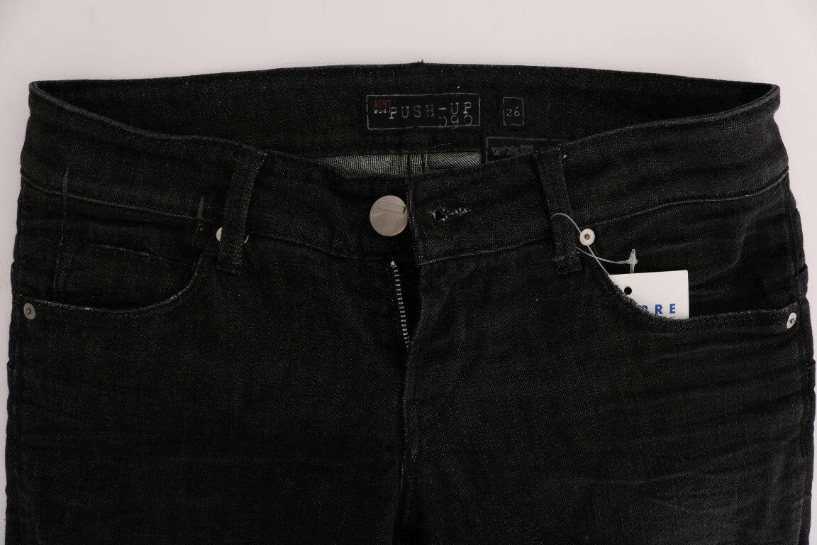 Acht – Schwarze Slim-Fit-Jeans aus Baumwolldenim