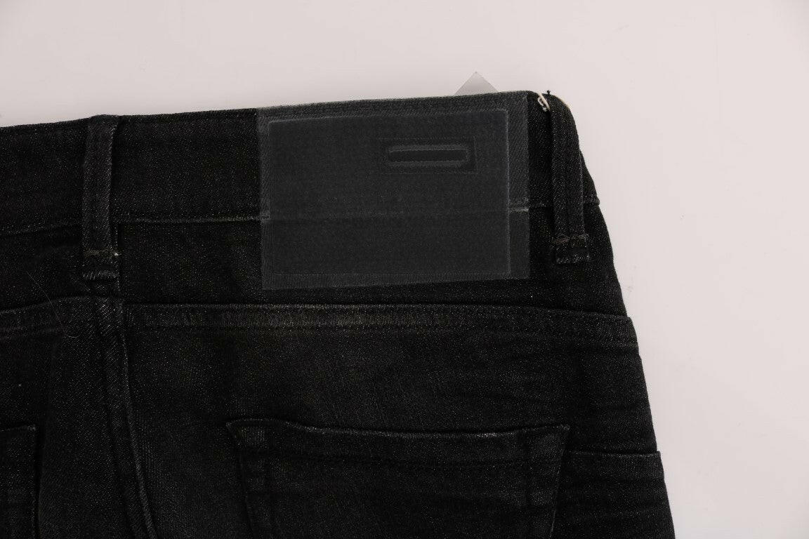Acht – Schwarze Slim-Fit-Jeans aus Baumwolldenim