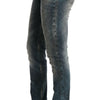 Cavalli Blue Wash Cotton Blend Slim Fit Jeans