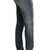 Cavalli Blue Wash Cotton Blend Slim Fit Jeans